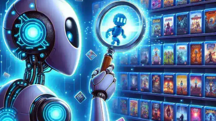 "Image showcasing Epic Games Store interface highlighting AI-powered discoverability features for indie games in the U.S., emphasizing improved user experience and enhanced visibility for emerging titles."