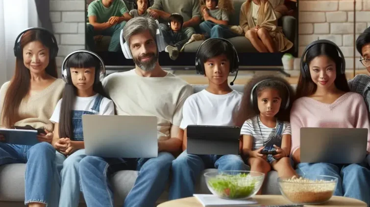 "Screenshot of HBO Max interface showcasing simultaneous streaming feature with synchronized commentary tracks, highlighting user-friendly design and new viewing experience."