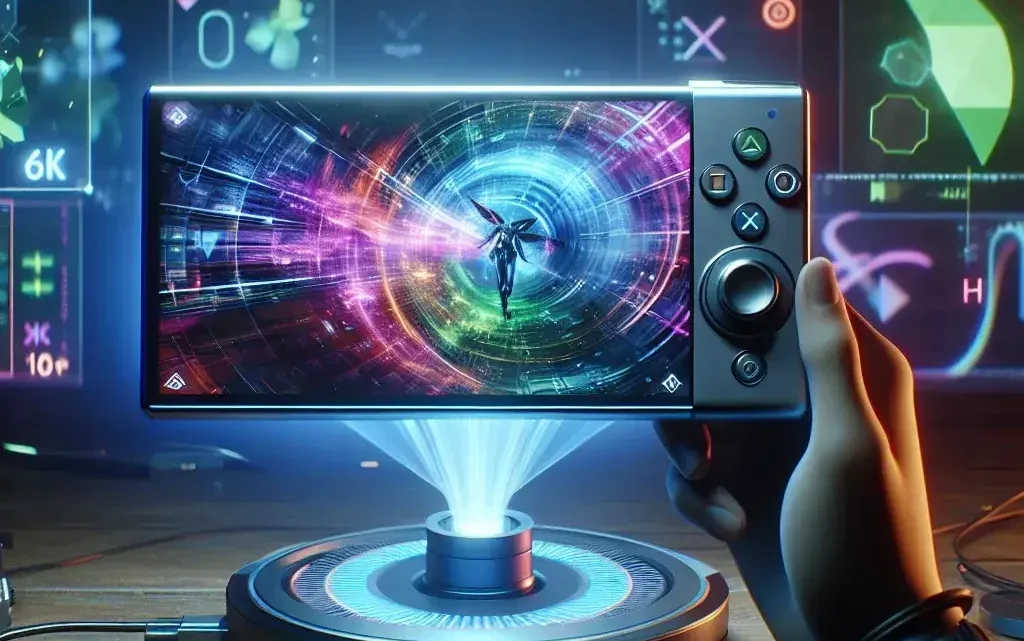 "Close-up view of the Nintendo Switch 2 console showcasing its sleek design and 4K@60Hz output capabilities, highlighting the advancements in gaming technology for an enhanced player experience."