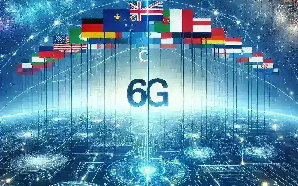 "Collaborative discussion among US allies on Global 6G principles, showcasing diverse experts strategizing for next-generation communication technology."