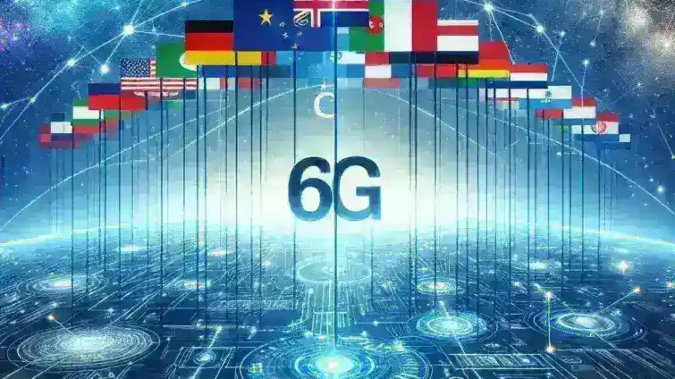 "Collaborative discussion among US allies on Global 6G principles, showcasing diverse experts strategizing for next-generation communication technology."